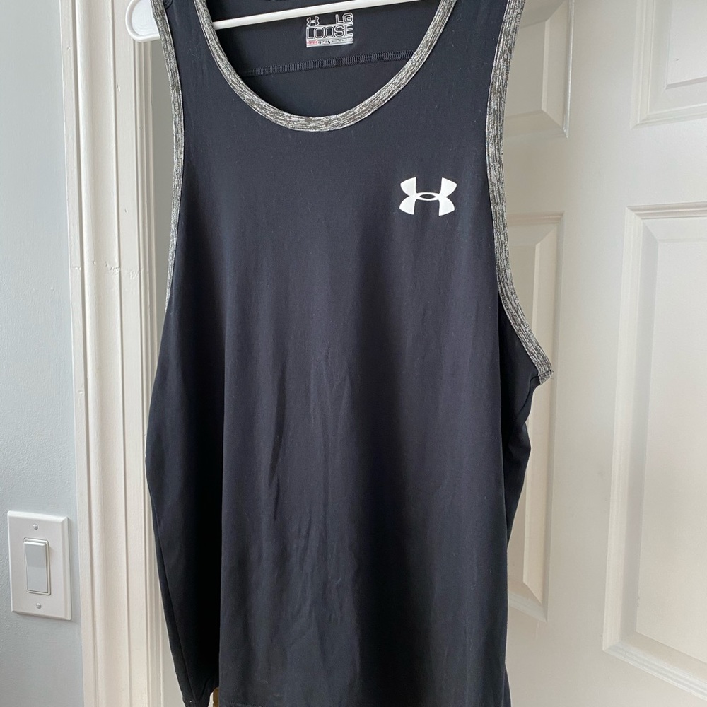 Under armour black tank top size large
